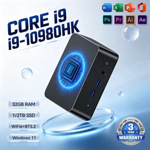 미니 PC 윈도우 11 프로 인텔 코어 I9 10980HK N150 컴퓨터 게이밍 PC 32GB RAM 2TB SSD WiFi 6 BT5.2 UHD 미니 PC 사무용 학습용 PC