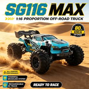 SG116PRO/MAX 원격 조종 자동차 1:16 스케일 브러시리스 오프로드 드리프트 차량 80KM/H 4륜 구동 레이싱 RC 자동차 어린이 및 성인용