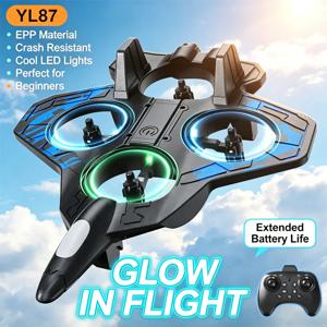 2026년형 Nnw 2.4GHz 무선 조종 전기 폼 글라이더, LED 조명이 장착된 곡예 비행 및 회전 기능이 있는 무인 항공기(UAV), 호버링 헬리콥터, 항공기 모형