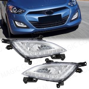 현대 Elantra GT I30 2012 2013 2014 2015 2016 DRL 안개 커버 주간 주행 등 자동차 앞 범퍼 안개 램프 어셈블리 12V