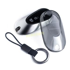 메르세데스 벤츠 C E S CLE GLC EQE EQS 클래스 300 350 450 500 580 43 W206 W214 V297용 블랙 투명 자동차 키 케이스 커버