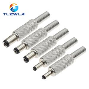 5PCS 5.5X2.5MM 5.5X2.1mm 4.8X1.7mm DC 전원 잭 남성 플러그 금속 커넥터 어댑터 블랙 헤드 4.0*1.7mm 2.5*0.7mm