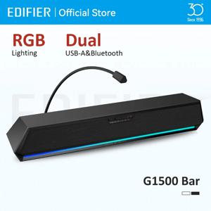 Edifier G1500 바형 데스크 사운드바 컴퓨터 스피커 7.1 서라운드 사운드 블루투스 5.3 + USB-A 연결 마이크 포함 RGB 조명