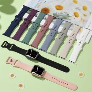 애플 워치 스트랩용 시계 밴드, 실리콘 팔찌, iwatch 시리즈 10, 8, 7, se, 4, 5, 6, 9, 울트라 2, 49mm, 46mm, 44mm, 40mm, 45mm, 41mm, 42-38mm