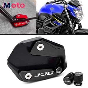 Yamaha XJ6 XJ6F XJ6N 전환 2009-2015 오토바이 CNC 액세서리 킥 스탠드 풋 사이드 스탠드 확대기 패드 타이어 밸브 캡