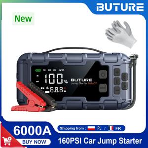 부투레 6000A 차량 점프 스타터 PD45W 파워 뱅크 26800mAh 160PSI 에어 펌프 배터리 비상 시동 장치 자동차 스타터