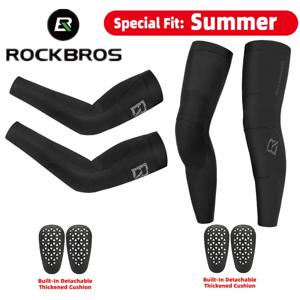 ROCKBROS 여름 오토바이 팔꿈치 패드 사이클링 무릎 패드 태양 보호 오토바이 무릎 패드 전기 자동차 스포츠 슬리브 패드