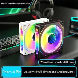 Zezzio PRISM 6 PRO 케이스 팬 5V 3PIN ARGB 섀시 팬 3면 인피니티 미러 저소음 PWM 대용량 역방향 CPU 쿨링 팬