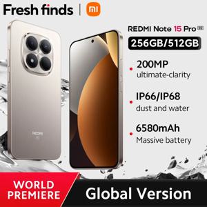 샤오미 레드미 노트 15 프로 5G 글로벌 버전 200MP 메인 카메라 6.83인치 AMOLED 디스플레이 미디어텍 디멘시티 7400-울트라 6580mAh