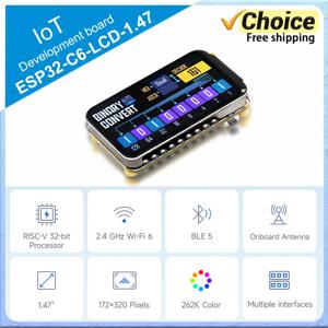 ESP32-C6 IoT 개발 보드 모듈 LCD 1.47인치 화면 2.4GHz WiFi6 및 BlE 5.0, 아두이노 IoT 지능형 시스템용