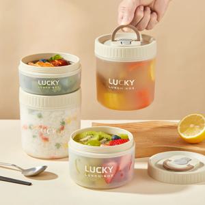 WORTHBUY 손잡이가 있는 투명한 플라스틱 도시락 상자 전자레인지 안전 누출 방지 도시락 상자 학생 어린이를 위한 휴대용 식품 용기