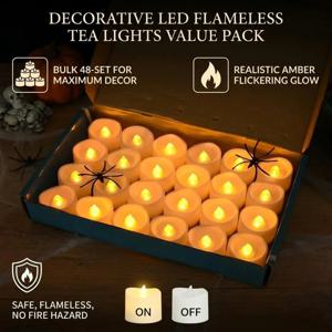 1-24Pcs 미니 불꽃 없는 LED 캔들 라이트 2가지 유형의 시뮬레이션 전기 캔들 결혼식 크리스마스 할로윈 축제 파티 장식