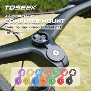 TOSEEK MTB 핸들바 통합 헤드셋 캡 커버(그램린 브라이튼 와후 자전거 컴퓨터 액세서리용 컴퓨터 마운트 포함)