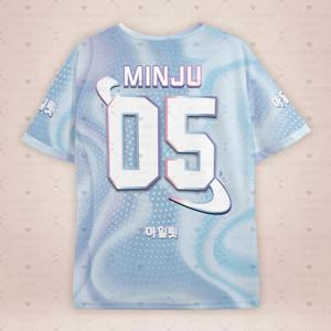 남성 여성 패션 오넥 반팔 티셔츠 ILLIT MINJU 팬 여름 티셔츠 경량 스포츠 데일리 티셔츠 오버사이즈 스포츠 티셔츠