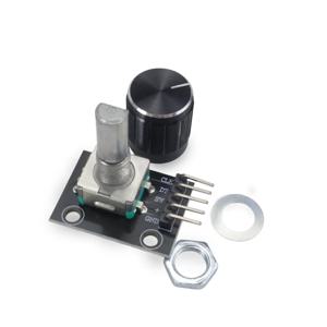 KY-040 로터리 엔코더 모듈 360도 20 펄스 푸시 버튼 블랙 알루미늄 노브 EC11 5V 메뉴 컨트롤 아두이노 DIY용