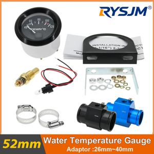 40-120 섭씨 자동차용 52mm 수온계(어댑터 조인트 파이프, 라디에이터 1/8NPT 센서 포함) 레이싱 워터 탱크 레벨 표시기