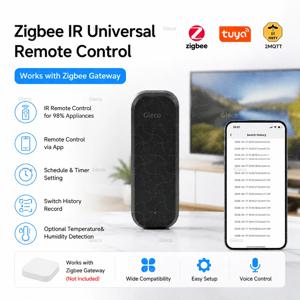 Zigbee 범용 IR 원격 제어 TV AC 적외선 컨트롤러 블래스터 온도 습도는 Zigbee2mqtt/TUYA Smart Life와 함께 작동합니다.