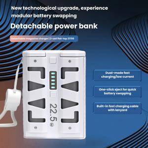 22.5W 고속 충전 파워 뱅크 케이스, 2×21700 DIY 배터리 수납공간, 저전류 충전을 지원하는 듀얼 모드 파워 뱅크 케이스