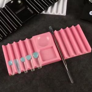 *1개입 듀얼 폼 홀더 플라스틱 10칸 브러시 스탠드, 컬러 팔레트 포함, 네일 아트 도구 보관용, 네일 연장 몰드 홀더