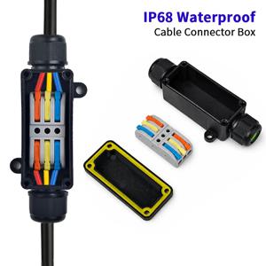전기 와이어 커넥터 IP68 방수 2방향 접속함 1/2/3극 레버 터미널 32A 450V 실외 조명 케이블 스플라이스