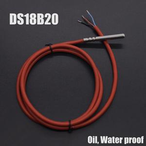 DS18B20 온도 센서 스테인레스 스틸 3.0V-5V 전압 -20~+80'C 섭씨 오일 방지 방수 온도계 실리콘 케이블 프로브