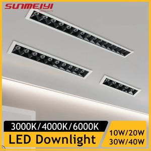홈샵 장식용 LED 스포트라이트, LED 라인 다운라이트, 오목한 직사각형 그릴, 천장 램프, 10W, 20W, 30W, AC85 ~ 265V, 신제품