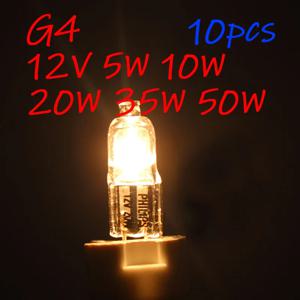 G4 12V 5W 10W 20W 35W 50W 글로브 로트 JC 바이핀 LED 따뜻한 흰색 교체 LED 캡슐 램프 할로겐 전구 빛 10pcs 할로겐 전구