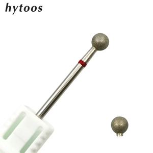 HYTOOS 5.0mm 볼 네일 드릴 비트 파인 다이아몬드 큐티클 버 러시아 밀스 전기 매니큐어 드릴 손톱 액세서리 도구