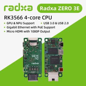 Radxa ZERO 3E RK3566 4 코어 CPU, SBC, GPU, NPU, HDMI, 1080P 출력, 기가비트 이더넷, 싱글 보드 컴퓨터