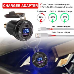스위치가있는 오토바이 충전기 QC3.0 USB 충전기 유형-C 액세서리 BMW R1250GS R1200RT R1200GS F800 GS/GT R1300GS ADV R12