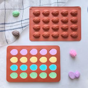 DIY 초콜릿, 사탕, 쿠키, 얼음 트레이에 적합한 1pc 20 캐비티 호두 모양의 베이킹 실리콘 몰드