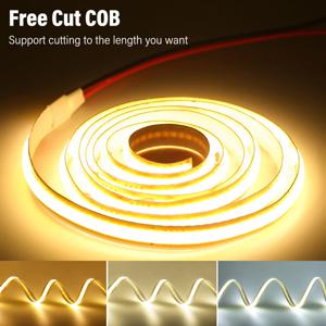 COB LED 스트립 라이트 자유 절단 400LED/M 유연 LED 테이프 라이트 3000K 4000K 6000K 선형 조명 1-10M 12V 24V 가정 장식