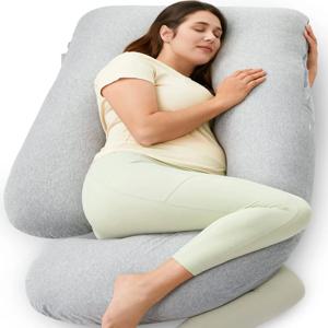 U자형 임산부 베개, 탈부착 가능한 면 커버, 전신 베개, 임산부 지원, 임산부 필수품
