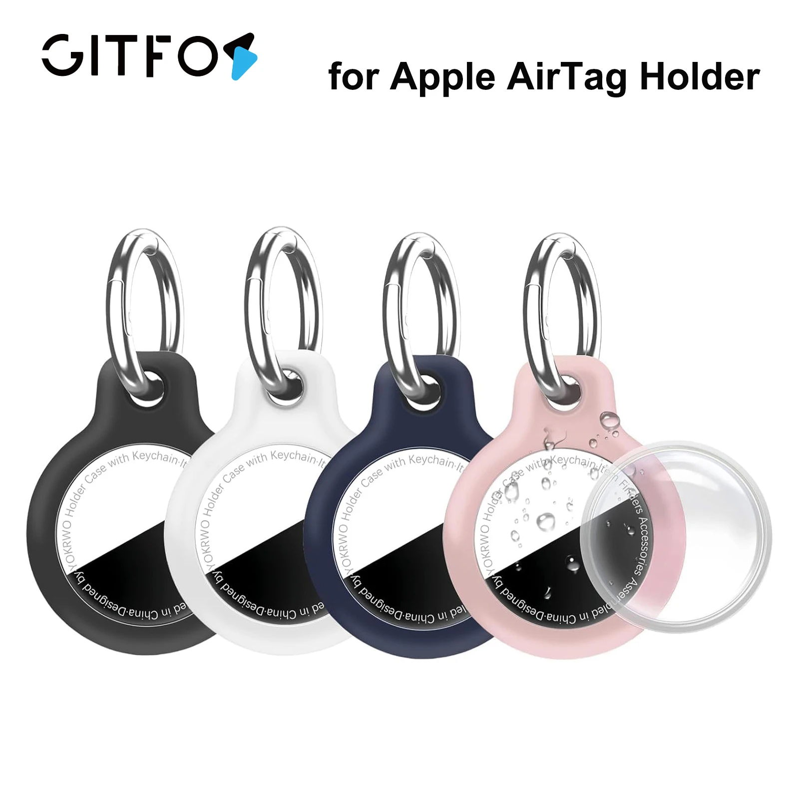 애플 에어태그용 GITFOS 방수 TPU 케이스, 스크래치 방지 GPS 트래커 에어태그 키체인 커버 (열쇠고리, 애완동물, 수하물용)