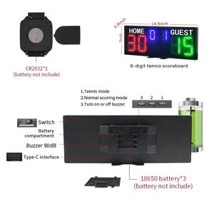 전자식 휴대용 LED 점수판 (테니스, 농구, 선수 이름 표시 가능, 스누커, 다트 게임기, 수영, 와이파이 점수판)