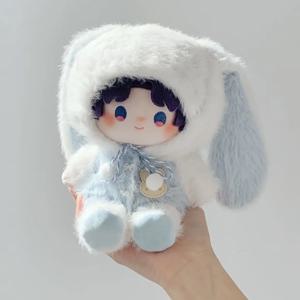 10cm 15cm 20cm 봉제 인형 옷, 귀여운 토끼 귀 분홍색 파란색 스웨터 의상, 솜 봉제 인형용 따뜻한 니트웨어