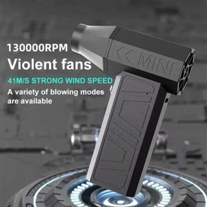 터보 제트 팬 전동 에어 더스터 휴대용 130000RPM 청소 블로워 도구 자동차 제설용 4단계 조절 가능 타입-C 충전