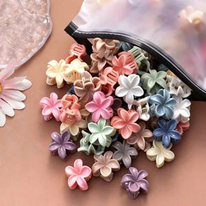 10/20pcs 작은 머리 발톱 클립 달콤한 색상 혼합 꽃 서리로 덥은 클립 머리핀 여성용 헤어핀 소녀 어린이 헤어 액세서리