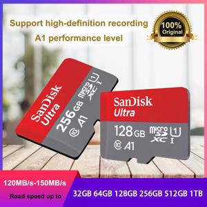 샌디스크 울트라 마이크로SD 카드 32GB 마이크로SDHC A1 UHS-I 클래스10 64GB 128GB 256GB 512GB 1TB 마이크로SDXC 풀 HD 비디오에 적합
