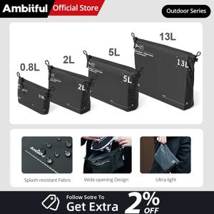 AMBITFUL 0.8/2/5/13L 방수 파우치 AP01 카메라 플래시 스피드라이트 미니터 DSLR용 대용량 다목적 운반 가방