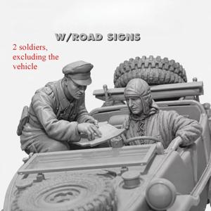1/35 스케일 수지 피규어 조립 모델 키트 장교 및 운전사 2인용 취미 미니어처 동상 조립되지 않은 도색되지 않은 DIY 장난감