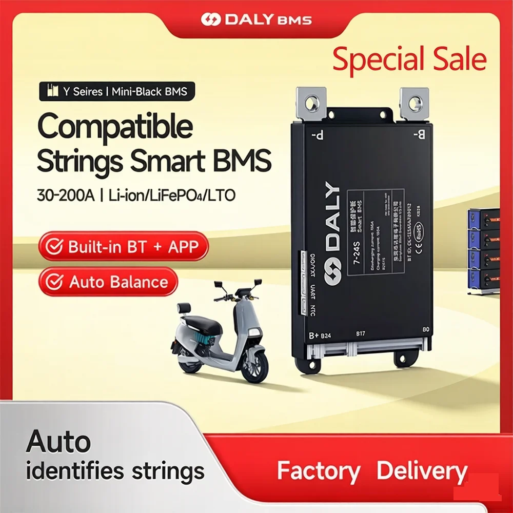 데일리 스마트 BMS 4S 6S 8S 10S 12S 13S 14S 16S 17S 20S 24S 블루투스 BMS 60A 100A 120A  리튬인산철(LiFePO4) 3.2V 리튬이온(Li-ion) 3.7V LTO 배터리