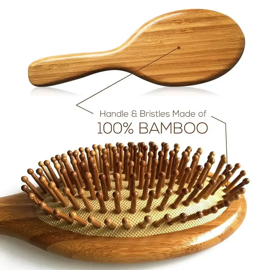 1PC 나무 빗 전문가용 건강 패들 쿠션 탈모 마사지 브러쉬 헤어 브러쉬 빗 두피 헤어 케어 건강 대나무 빗
