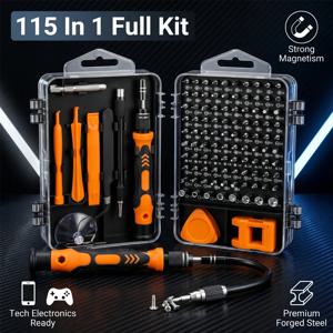 115 in 1 정밀 드라이버 세트, 플렉시블 샤프트, 마그네틱 비트 키트, 전문 전자제품, 노트북, 휴대폰 수리 도구