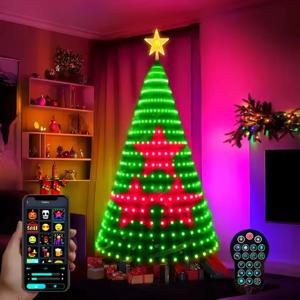 크리스마스 트리 LED 조명 400LED 스마트 RGB LED 스트링 조명 실내외 트리 장식용 앱/리모컨 제어