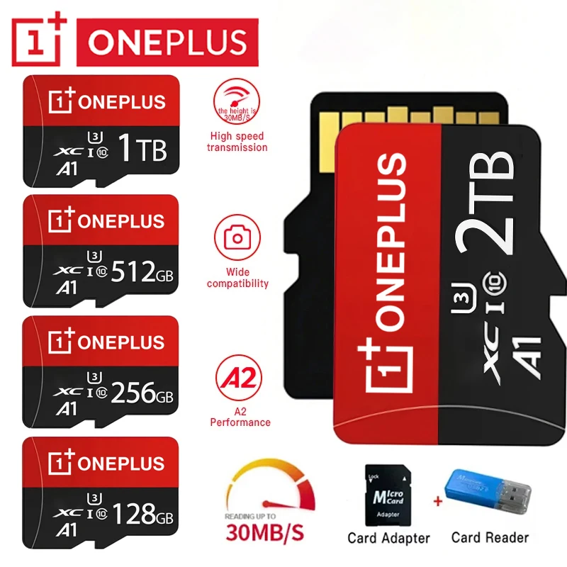 레노버 2TB 고속 V30 A2 4K SD 카드 512GB 256GB 128GB 메모리 카드 1TB 마이크로 TF SD 어댑터 스마트폰/태블릿/PC 겸용