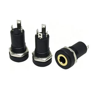 5개 PJ392A 3.5mm 3/4핀 3.5mm 오디오 잭 소켓 금도금 3/4폴 스테레오 3.5mm 헤드폰 암 소켓 커넥터 (너트 포함)