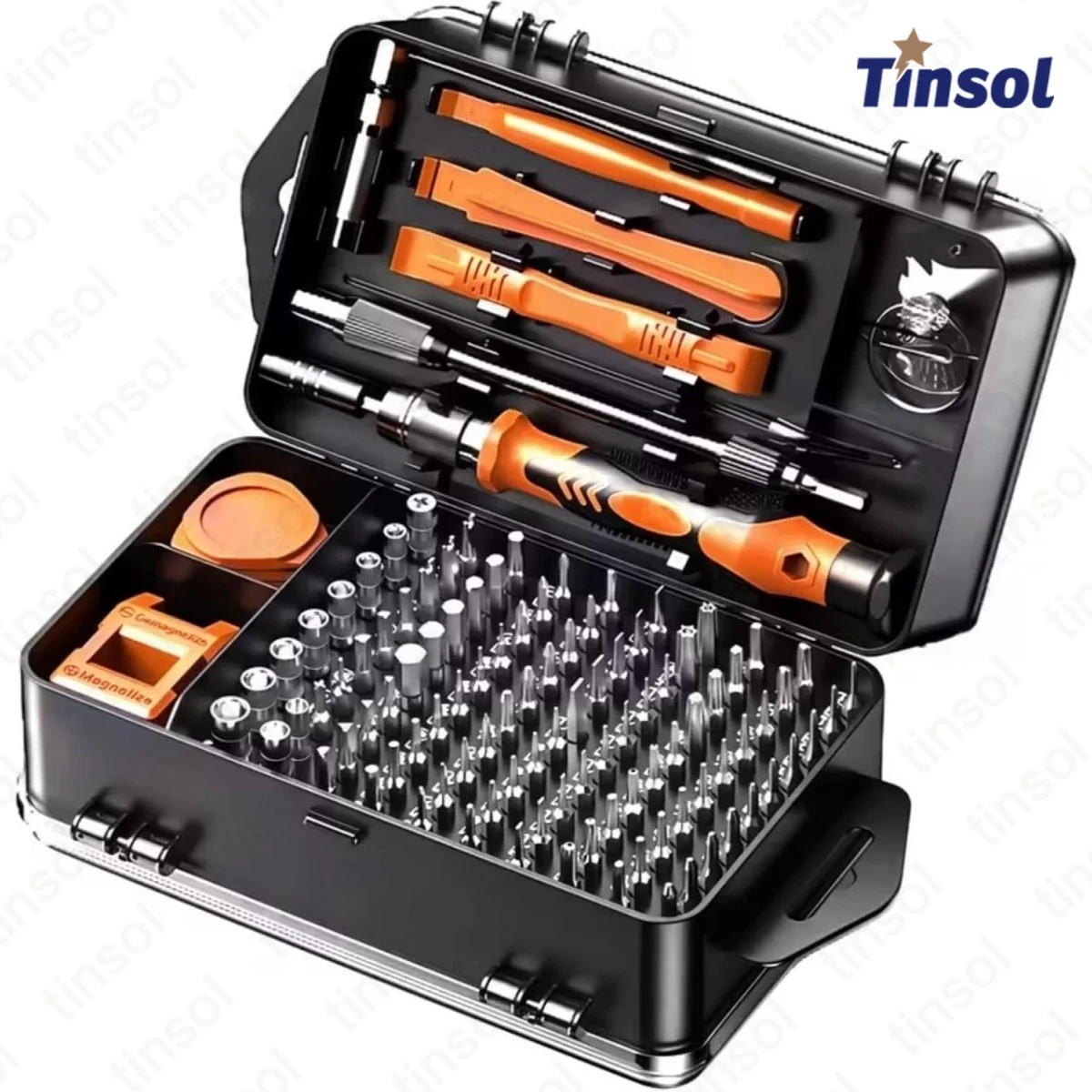 TINSOL 115in1 정밀 드라이버 세트, CRV 스틸 비트(톡스 트라이윙 포함) 전자제품 노트북 휴대폰 수리용 미니 수리 도구 키트
