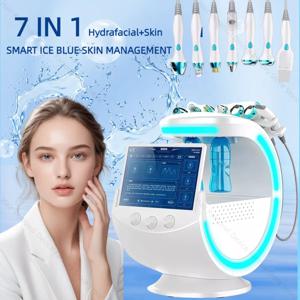 새로운 7 in 1 스마트 페이셜 클렌징 피부 분석 딥 포어 진공 히드라 리프트 안티에이징 뷰티 머신 아이스 블루