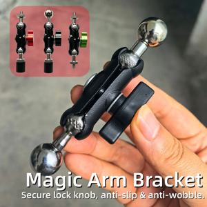올메탈 360도 회전 듀얼 볼 헤드 마운트 1/4인치 연장 나사 삼각대 어댑터 17mm 볼 조인트 DSLR 카메라 폰 모니터용